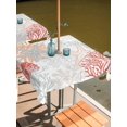 thumbnail image 2 of Outdoor Tablecloth with Umbrella Hole for Patio/Picnic/Party/Camping, Red Coastal Waterproof Table Cloth Square Cover Washable, Grey Red Beige Coral Starfish Nautical (54"x 54"), 2 of 9