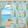 thumbnail image 3 of FREEAMG Alpaca Cactus Plants Sheer Curtains Window Voile Panels Drapes Tulle Curtains Semi Sheer Curtains 84 Inches Long for Living Room Bedroom, Set of 2, 3 of 4
