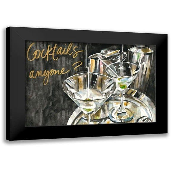 French-Roussia, Heather A. 14x11 Black Modern Framed Museum Art Print Titled - Cocktails Anyone?
