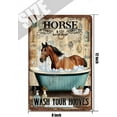 thumbnail image 5 of Horse Decor Wash Your Hooves Retro Aluminum Sign 12x8 IN Metal Tin Sign Funny Bathroom Wall Decor Horse Gifts Horse Bedroom Decor Antique Home Decor Farmhouse Decor, 5 of 6