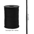 thumbnail image 2 of Uxcell 100FT 550 Paracord, 9 Strand Parachutes Cord Spool 4mm Survival Strong Rope String for Camping Hiking, Black, 2 of 5