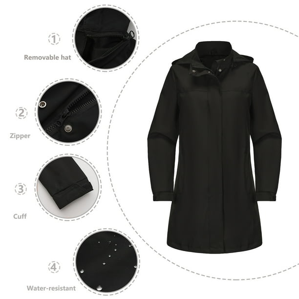 Chaquetas y abrigos casuales con capucha de manga larga para mujer, color sólido, sombrero desmontable, cortavientos, chaqueta fina de manga larga para mujer, chaqueta casual con capucha de manga larg