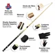 thumbnail image 3 of 2 Tacos De Billar Palos Snooker Desarmable 2 Guantes 4 Tizas, 3 of 8