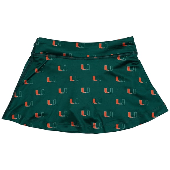 Girls Toddler ZooZatz Green Miami Hurricanes All-Over Print Tennis Skort