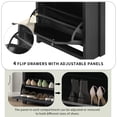thumbnail image 5 of EUROCO Shoe Cabinet with 4 Flip Drawers and Adjustable Panels,Freestanding Shoe Racks Storage with Wood Grain Pattern Top, Shoe Rack Organizer Entrance Narrow Closet for Entryway Hallway, Black, 5 of 8
