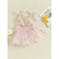 thumbnail image 3 of AIGUR Baby Girl Princess Dress Sleeveless Floral Embroidery Bowknot Tulle Dress Birthday Girl Outfit, 3 of 7