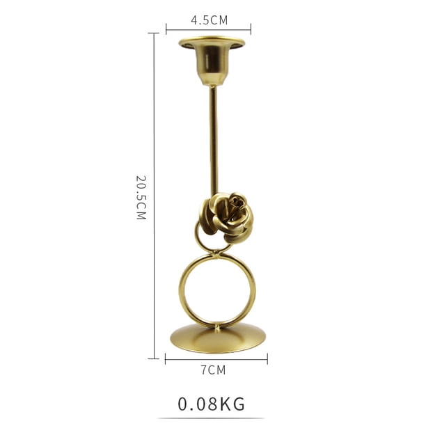 Candelabros cónicos de oro francés, candelabros decorativos, candelabros para mesa o repisa, centros de mesa, bodas, cenas, fiestas, decoración del hogar