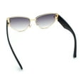 thumbnail image 7 of Womens Metal Frame Rimless Oversized Luxury Fashion Cat Eye Sunglasses Gold Black - Smoke, 7 of 7
