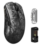 ATTACK SHARK R11 Ultra 8K Carbon Fiber Wireless Gaming Mouse with 42000 DPI-PAW3950 MAX Sensor-49g Lightweight,Nordic 52840 MCU Chip,Wired/BT/2.4Ghz Programmable,RGB Coiled Cable,Black Ink