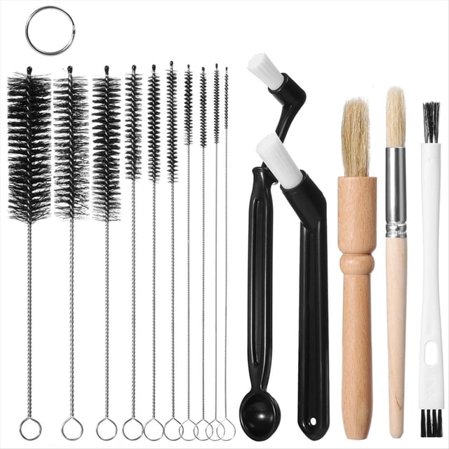 Juego de Cepillos para Limpieza de Café, Cepillo Limpiador para Máquina de Café Expreso, Cepillo Limpiador de Cerdas para Molinillo de Café con Cepillo para Café de Pipa