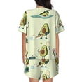 thumbnail image 3 of Bingfone Avocado for Exercise Print Pajamas Sets for Women Soft Short-Sleeved Pjs with Lounge Shorts Two Piece Sleepwear, 3 of 8