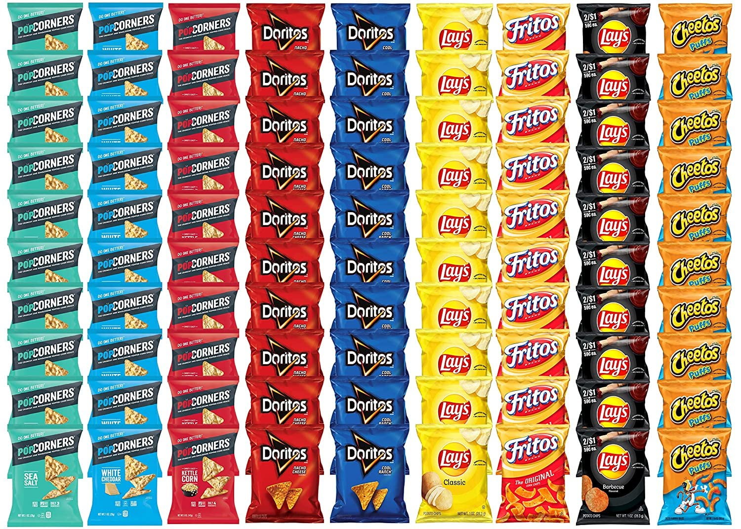 FritoLay Flavor Mix Snacks & PopCorners Corn Chips Variety Pack, Mega