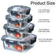 thumbnail image 2 of Glass Lunch Box Ground Glass Storage Container Set with Airtight Lock Lid for Lunch Storage Pre Meal Preparation Refrigerator Freezer Dishwasher And, 2 of 4