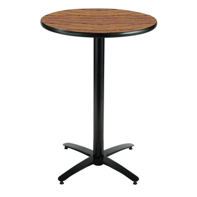 Pemberly Row 36in Medium Oak Bistro Table with Arched X Base