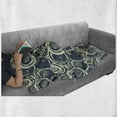 thumbnail image 6 of Grunge Soft Flannel Fleece Throw Blanket, Wood Pattern Nature Inspirations Circles of a Tree Abstract Style, Cozy Plush for Indoor and Outdoor Use, 50" x 70", Reseda Green Blue, by Ambesonne, 6 of 6