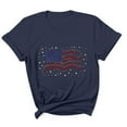 thumbnail image 2 of Tops for Men under $5 Independence Day Short Sleeved Printed T-shirt Dark Blue S, 2 of 5