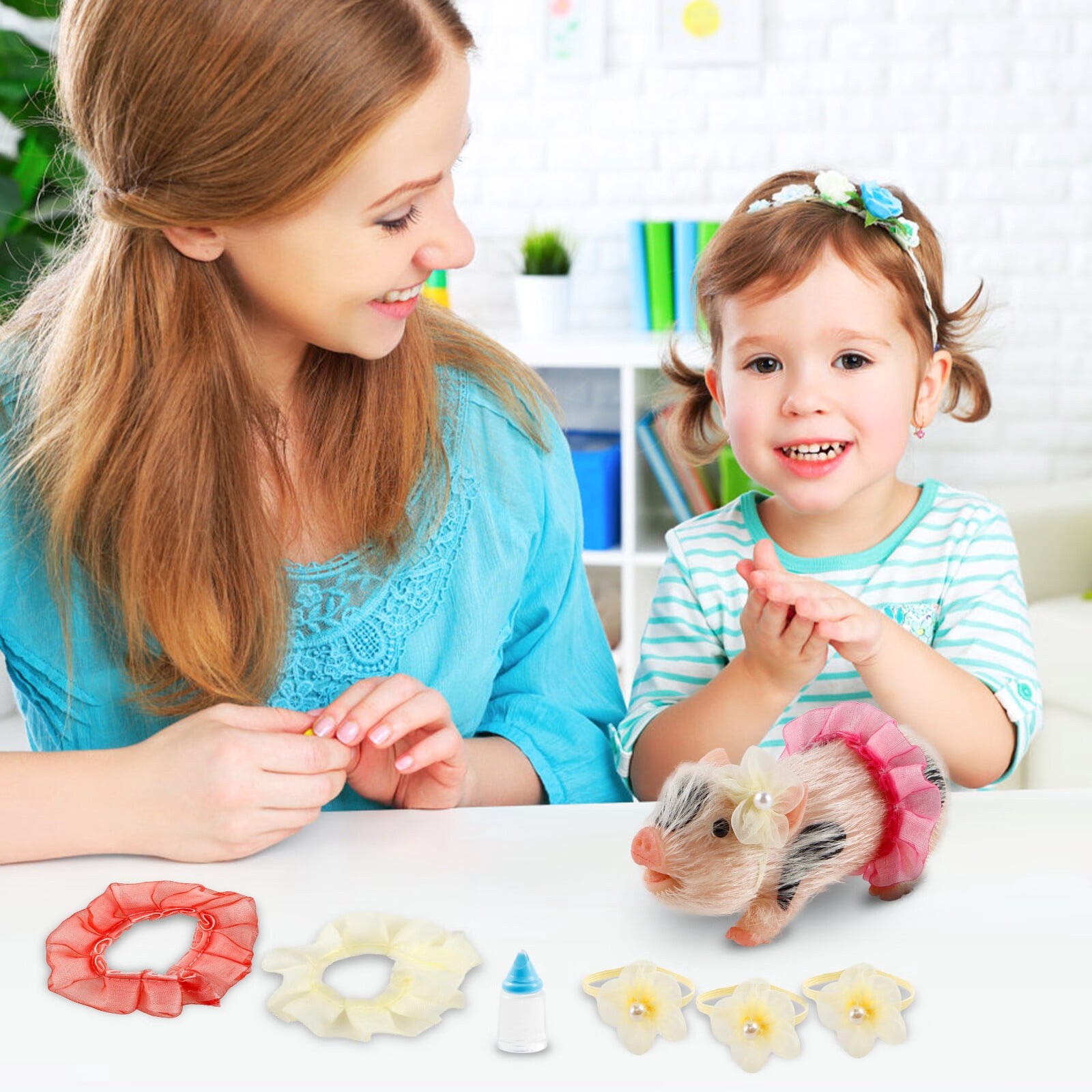 Silicone Pig Mini Doll with Clothes, 5.07 x 3.12 x 1.56 in Silicone, 0.55 lb