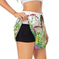 thumbnail image 3 of Lsque Plants and Insects Printed Women's Running Shorts with Liner Pockets,Elastic Quick Dry Workout Athletic Gym Yoga Shorts,Womens High Waist Shorts-X-Large, 3 of 9