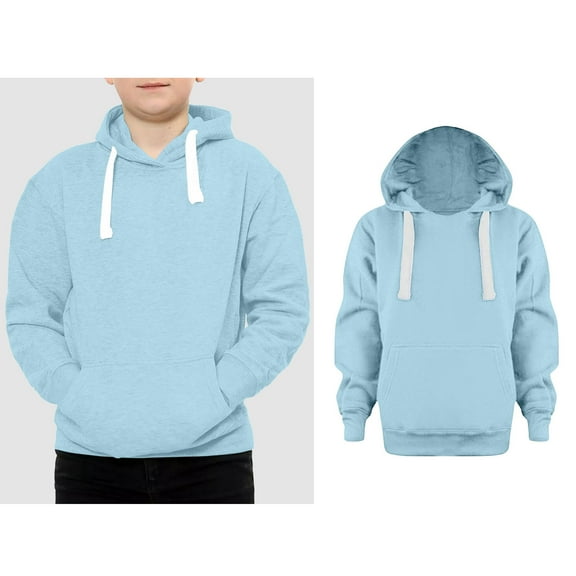 Kids Girls Hoodie Kids Sky Blue Hooded Long Sleeve Pullover Hoodie Sweatshirt Warm Fall Winter Clothes Baby Girls Clothes 7-8 Years