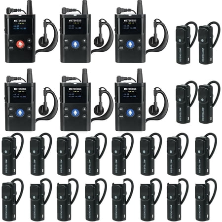 Retekess TT126 Two-Way Wireless Tour Guide System,Two-Way Communication Device, 280m, Noise Reduction, Tour Guide Headset for Factory, School (1 TX 5 RX and 20 Ear Receivers)