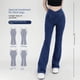thumbnail image 4 of Pantalones acampanados de mezclilla con cintura alta y adelgazamiento para mujer, pantalones casuales ajustados elásticos para deportes, yoga y exteriores, 4 of 5