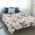 thumbnail image 4 of Grey Pink Botanical Blanket Soft Cozy Warm Throw Blanket for Couch, Plush Fuzzy Flannel Fleece Blankets for Sofa, Rustic Country Spring Floral Summer Leaf Bed Blankets Gifts for Men, 50"x60", 4 of 9