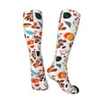thumbnail image 4 of Easygdp Autumn Pumpkins Fall Leaves Soccer Socks Sport Knee High Socks Calf Compression Athletic Socks for Men and Women, 4 of 9