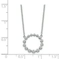 thumbnail image 2 of Sterling Silver Rhodium-plated Cubic Zirconia Circle with 2in Extender Necklace, 2 of 5