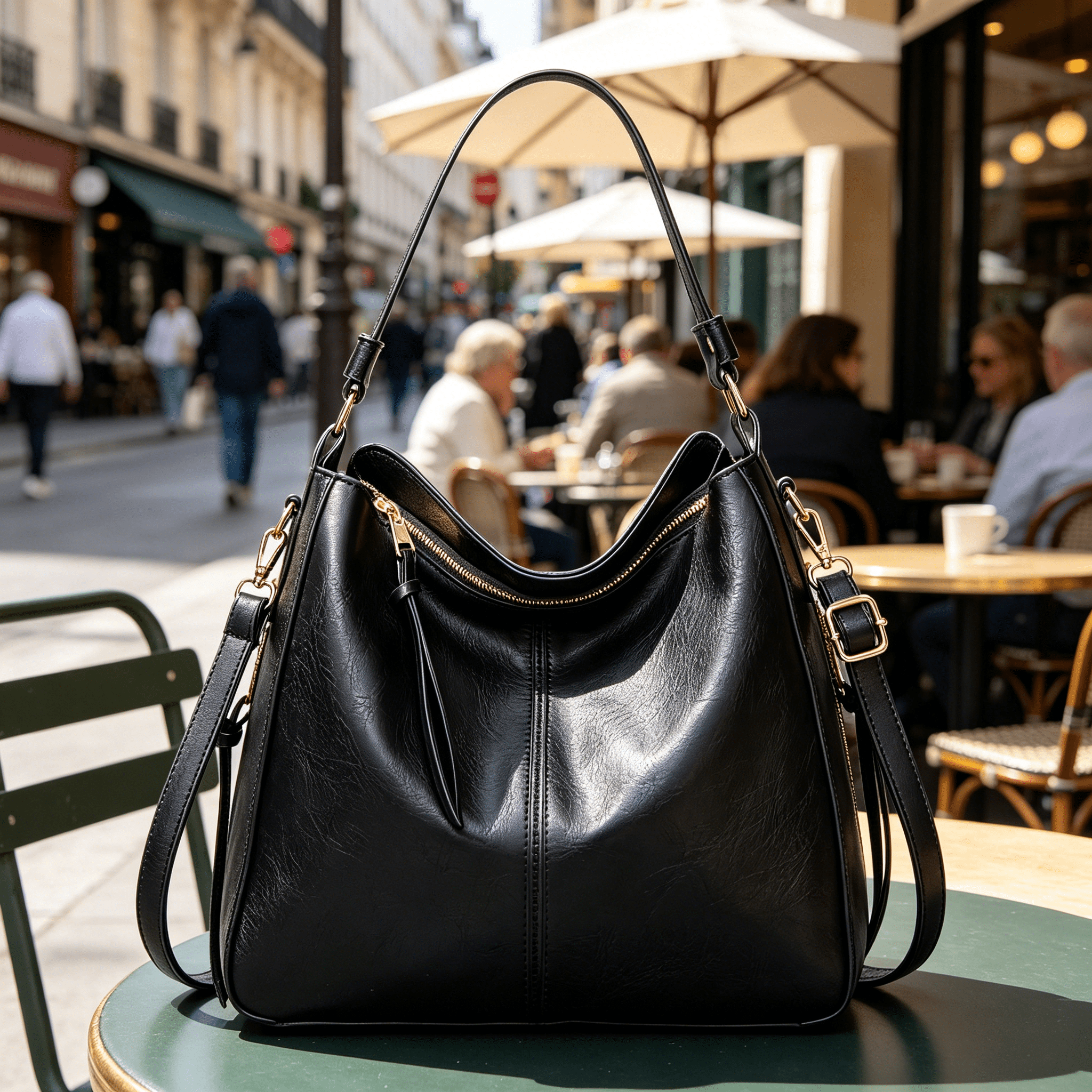 GASTROPOD 2026 New Crossbody Bags for Women,Zippered Side Compartment Leather Purse,High-Density Metal Hook Crossbody Tote Bags for Women,Black for Daily Use, Work, Travel, Casual Outings, Shopping