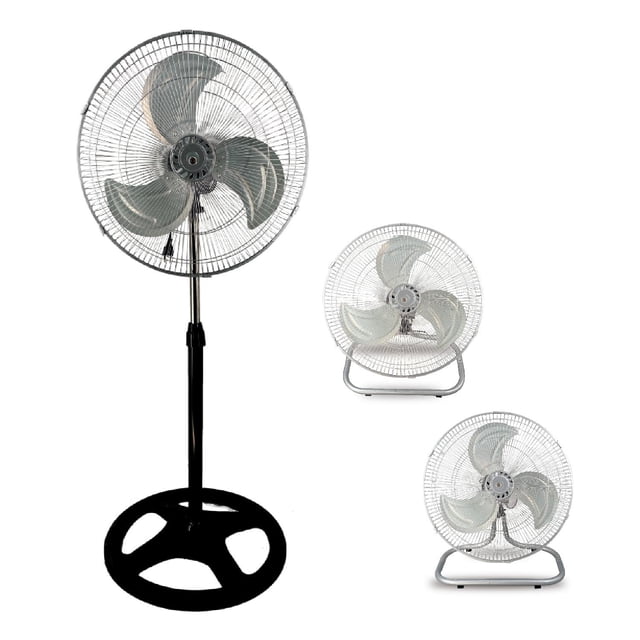 Ventilador 3 En 1 Pared Piso Pedestal Aspas de Metal 18