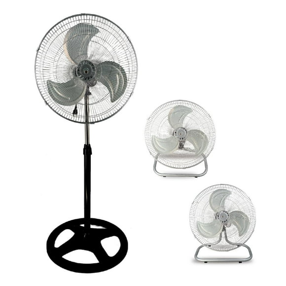 Ventilador 3 En 1 Pared Piso Pedestal Aspas de Metal 18