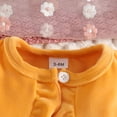 thumbnail image 4 of CAICJ98 Toddler Baby Girls Halloween Outfits Sleeveless Flower Print Dress Long Sleeve Ruffle Coat Bow Headband Clothing Sets Toddler Girl Outfits (Orange,9-12 Months), 4 of 8