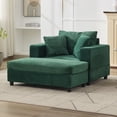 thumbnail image 6 of CQSXDA Versatile Upholstered Chaise Lounge Chair and Ottoman Combo With Pillows,  Sleeper Couch For Home Use, Green, 6 of 17