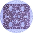 thumbnail image 1 of Ahgly Company Machine Washable Indoor Round Oriental Blue Traditional Area Rugs, 8' Round, 1 of 4