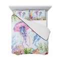 thumbnail image 7 of Jellyfish Coastal Twin Size Down Alternative Comforter, Lightweight Comforter Quilt Bedding Set with Pillow Shams Blue Nautical Summer Beach Ocean All Seasons Bed Comforter Duvet Insert 68"x86", 7 of 7