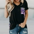 thumbnail image 2 of Womens Tops Dressy Casual V Neck Flutter Sleeves Womens T Shirts Loose Fit Hawaiian Shirts Blue, 2 of 5