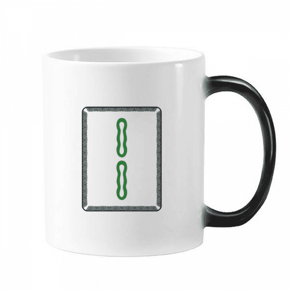 Mahjong Bar 2 Tiles Pattern Changing Color Mug Morphing Heat Sensitive Cup With Handles 350ml