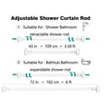thumbnail image 4 of BloomFlower White Shower Rod with 12 Hooks, Adjustable 18-72 inches,Rust Resistance,Tension Metal Rod,No Drill, 4 of 5