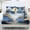 Blue Mountain Landscape, variant on Whosucclay Easter Bunny Pattern 3-Piece Bedding for Women Boys, Durable Lightweight Fitted Sheets for Bedroom, King Size