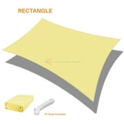 Sunshades Depot 5' x 20' Rectanlge Waterproof Knitted Shade Sail Curved Edge Canary Yellow 180 GSM UV Block Shade Fabric Pergola Carport Canopy Replacement Awning Customize Available