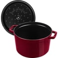 thumbnail image 4 of Staub Cast Iron Dutch Oven 5-qt Tall Cocotte, Made in France, Serves 5-6, Grenadine, 4 of 14
