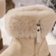 thumbnail image 5 of Botas de nieve peludas de invierno para mujer de con punta redonda, cremallera lateral, tubo corto, además de terciopelo, informales, de algodón, para estudiantes, para correr, botas de vaquero., 5 of 6