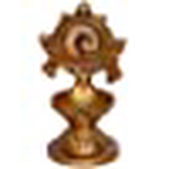 Purpledip Arti Diya Deepak Oil Lamp in Vintage Brass for Home Temple Mandir; Indian Religious Gift (10449)
