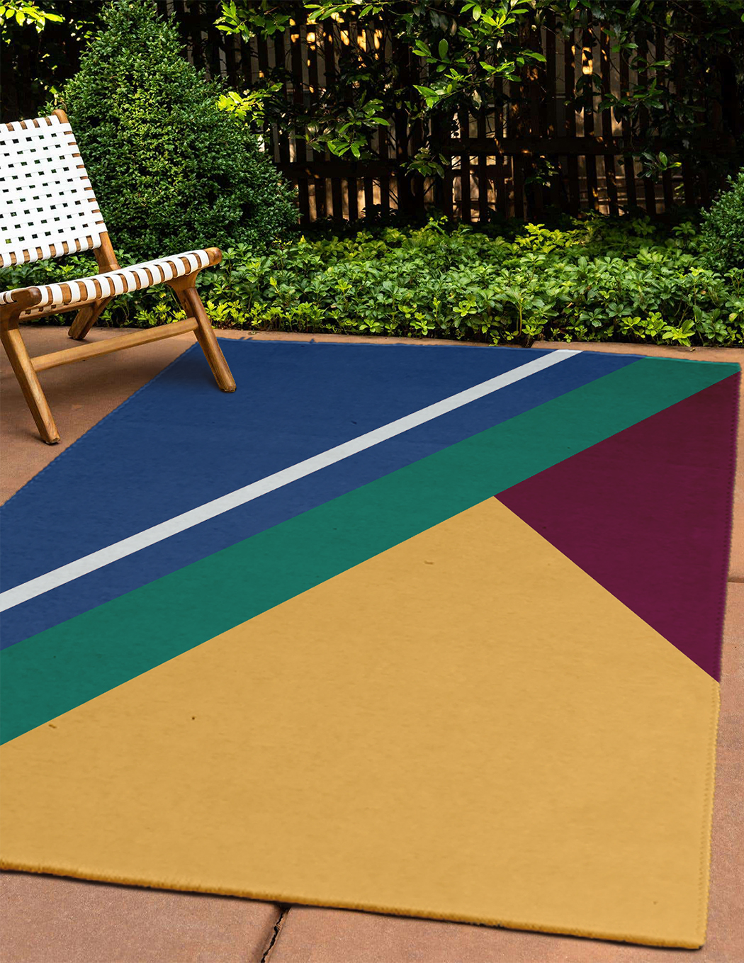 4' x 6' Simply Daisy Bold Shapes Modern & Contemporary Chenille Area Rug, Nautical Navy