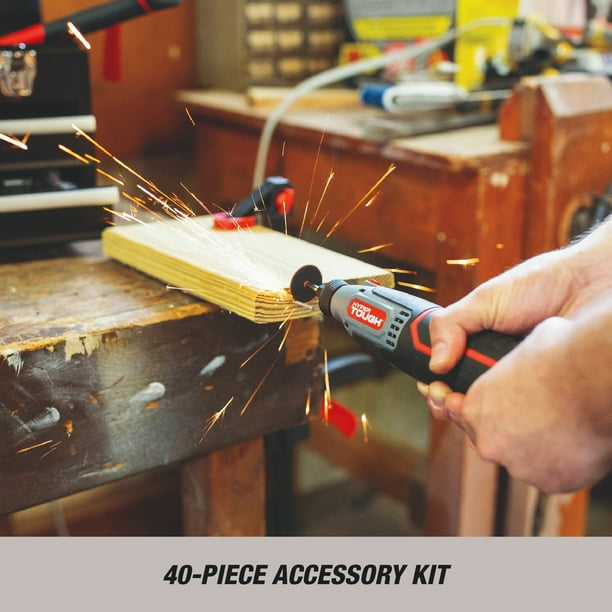 Hyper Tough 12V Max Cordless Rotary Tool with 40-Piece