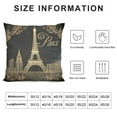 thumbnail image 5 of COMIO  Throw Pillow Cover Black Vintage Paris City of Love Eiffel Tower Chalkboard Tan Antique Decorative Pillow Case Home Decor Square Pillowcase, 5 of 5
