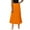 Orange, variant on Summer Dresses High Waist Ruffled Chiffon A Line Midi Skirt Solid Long Lengths Spring Dress Navy M