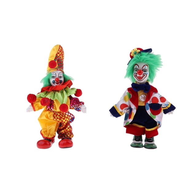 Muñeca de sonriente de de 2 piezas de 7 pulgadas con disfraz , muñeco de arlequín, accesorios de , decoración