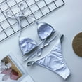 thumbnail image 5 of Hinvhai Plus size Swimsuits clearance Women's Bikini Patchwork Set Swimsuit Two Piece Filled Bra Swimwear Beachwear White S(S), 5 of 7