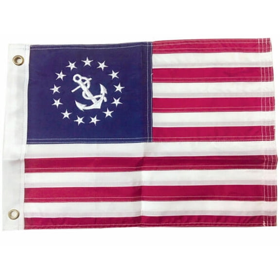12x18 ENSIGN YACHT Flag Embroidered 210D Nylon Nautical Boat Flag Grommet